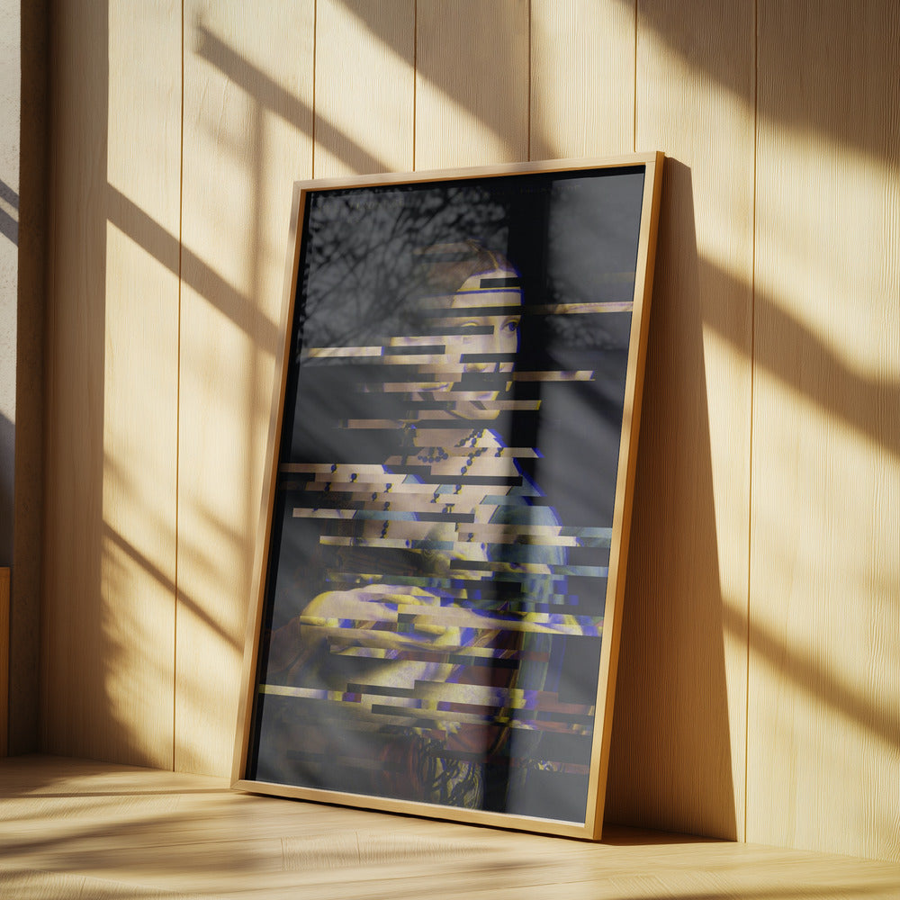 Glitched Leonardo da Vinci's Lady with an Ermine | Poster