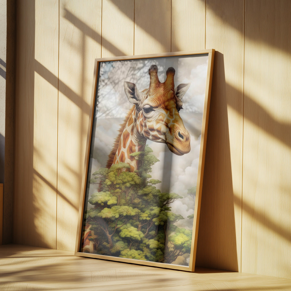 Giraff i akvarell | Djurkonst | Poster