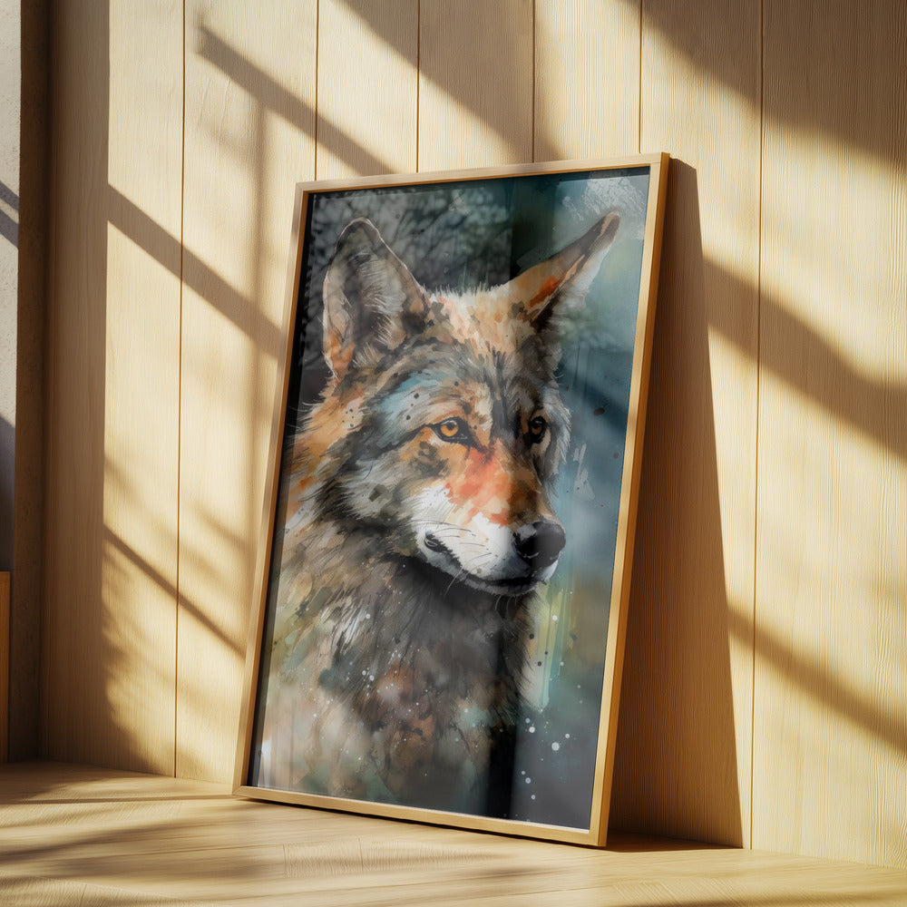 Wolf Watercolor Animal Art | Poster