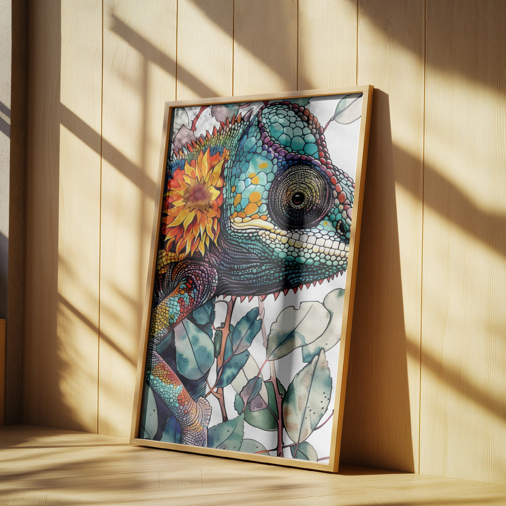 Chameleon watercolor animal art 7 | Poster