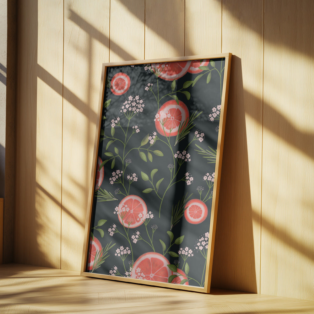 Elderflowers and Oranges Black 2 | Poster