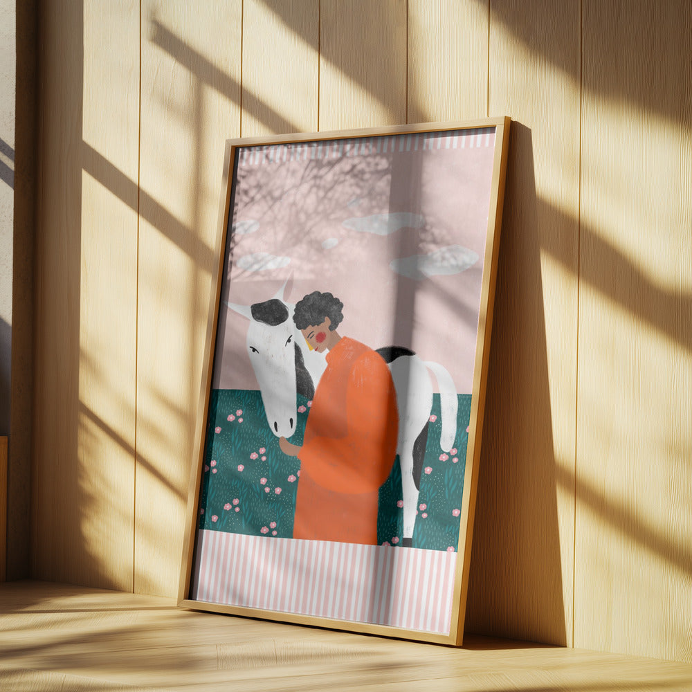 Vibrant Girl and Horse | Poster