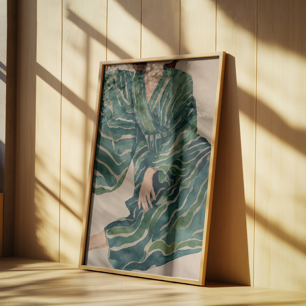 Green Kimono Flow | Poster