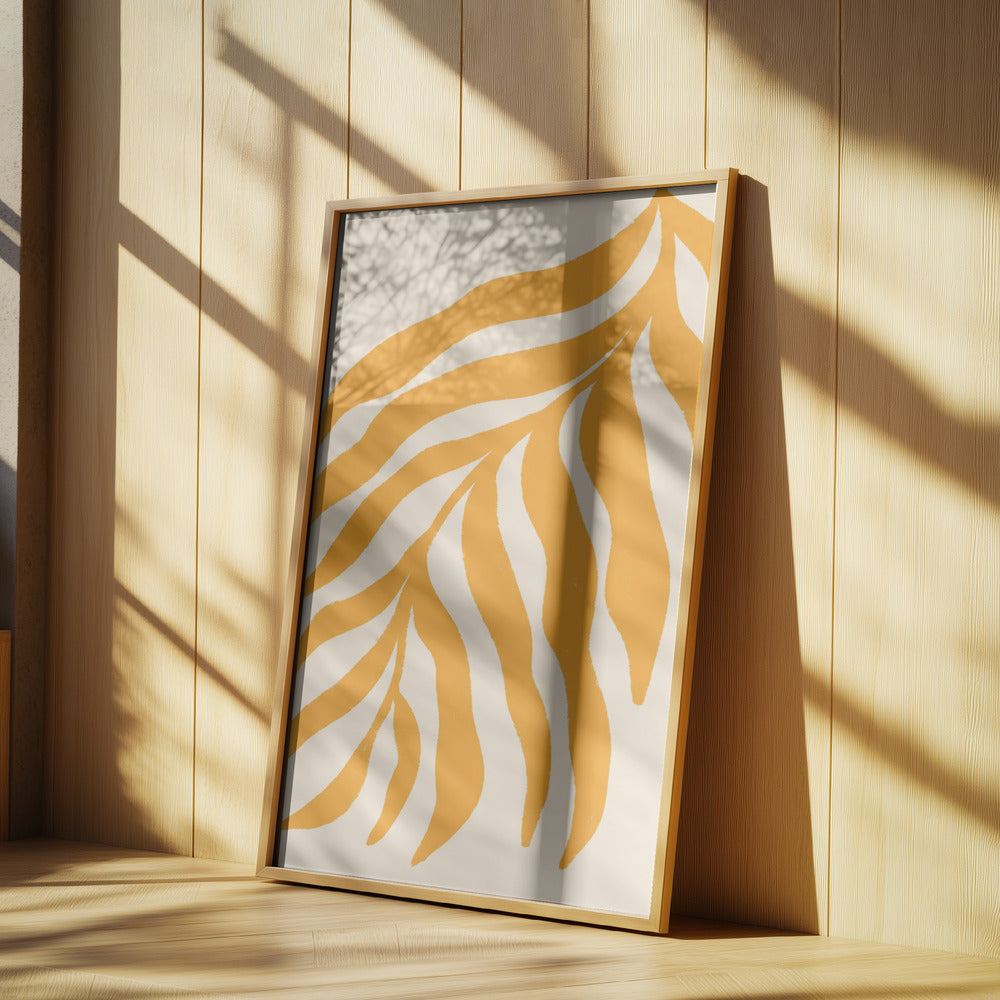 Yellow Silhouette Textured Branch | Poster