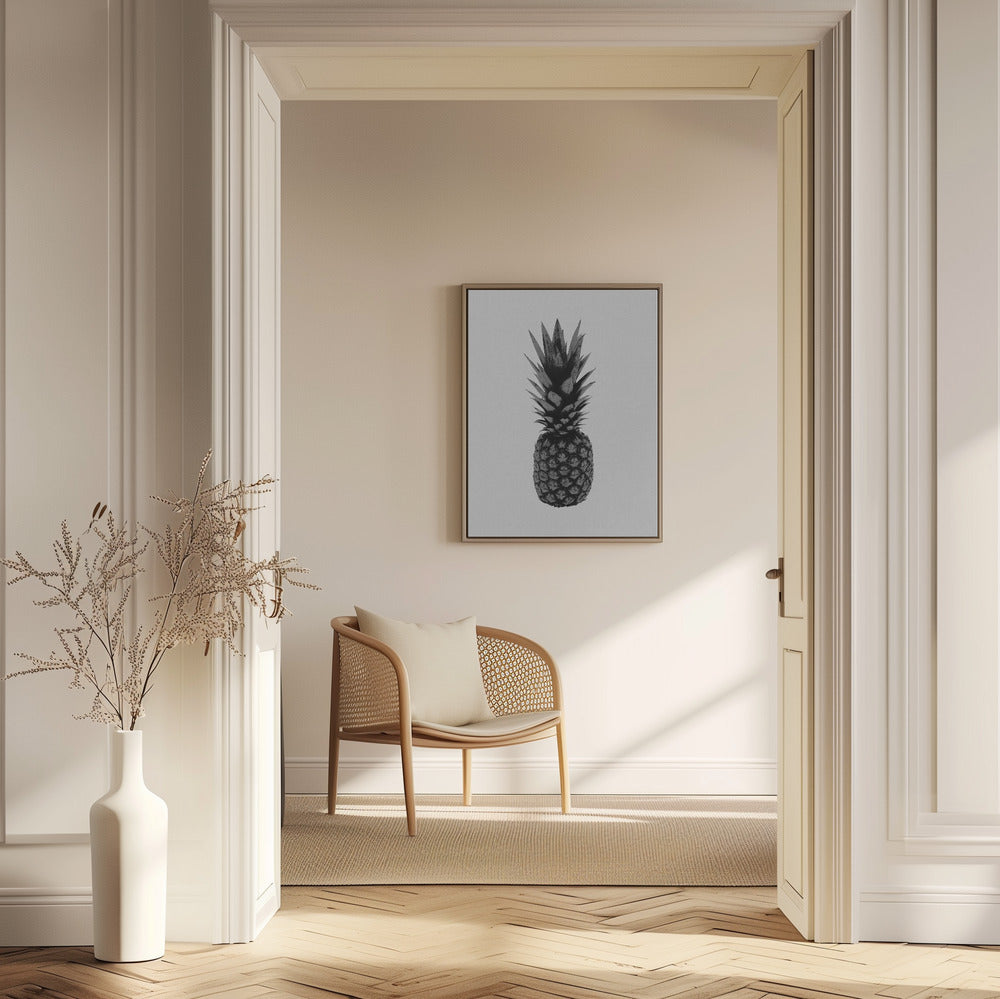 Ananas svart og hvit | Plakater - Kunsttrykk