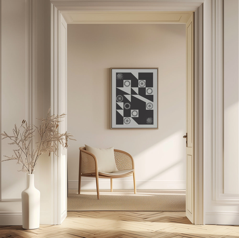 Squares and Triangles In Black | Poster