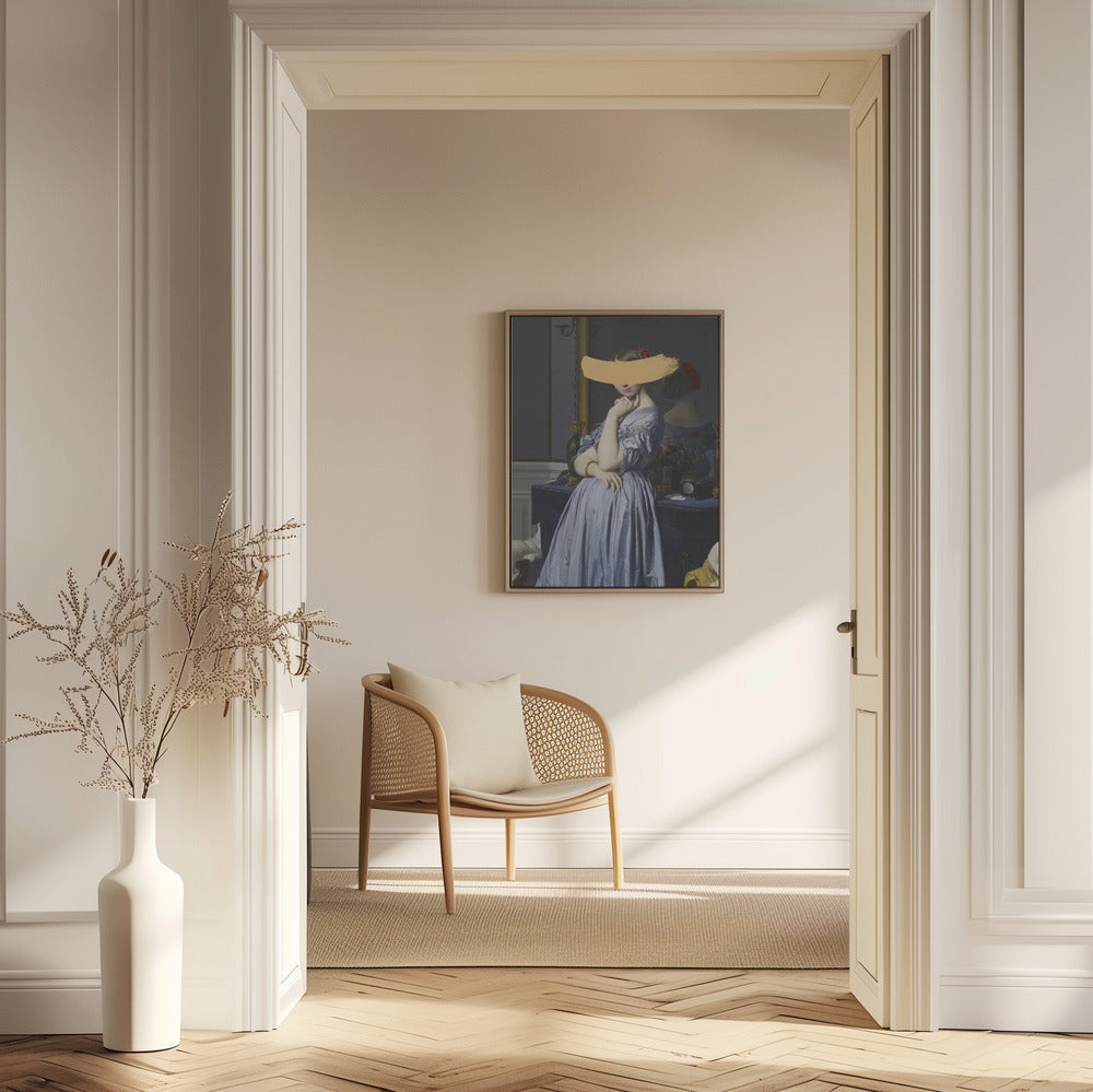 Klassisches Ölgemälde und gelber Spritzer | Poster
