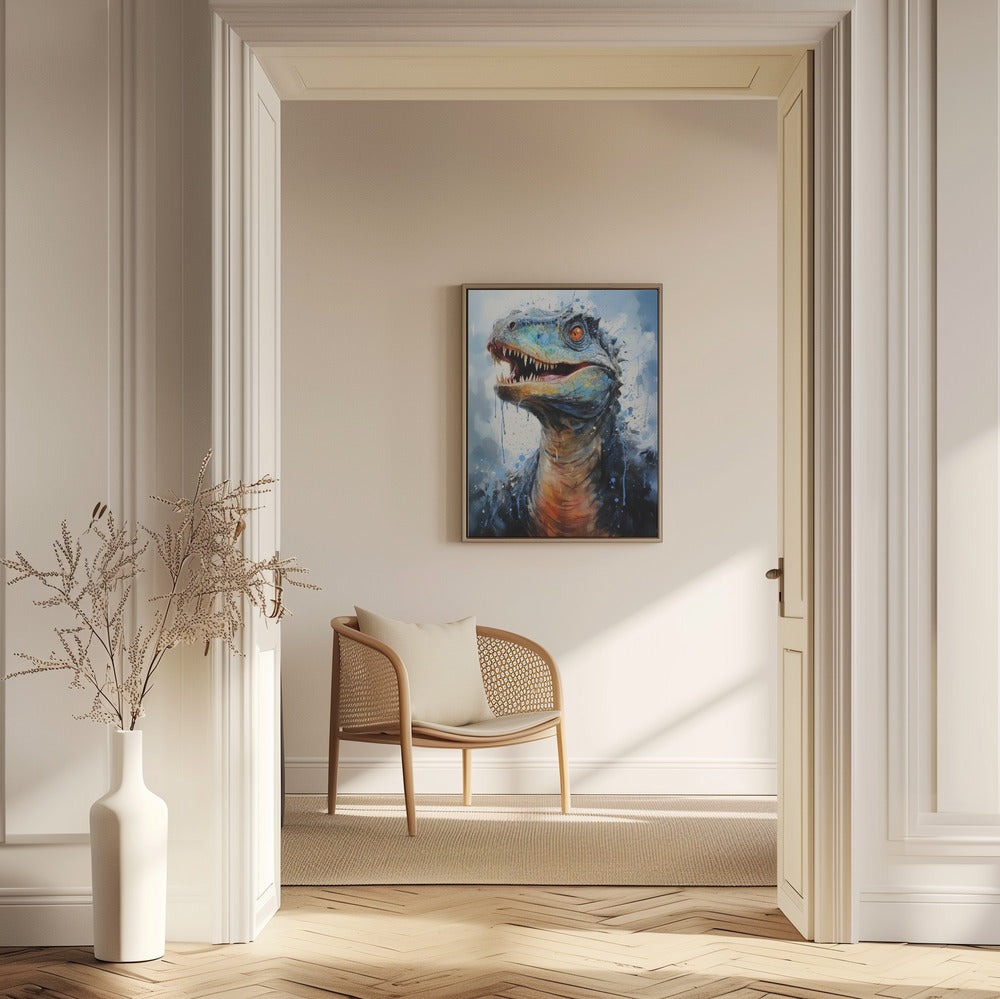 Rebbachisaurus Dinosaurier Aquarell Tierkunst | Poster