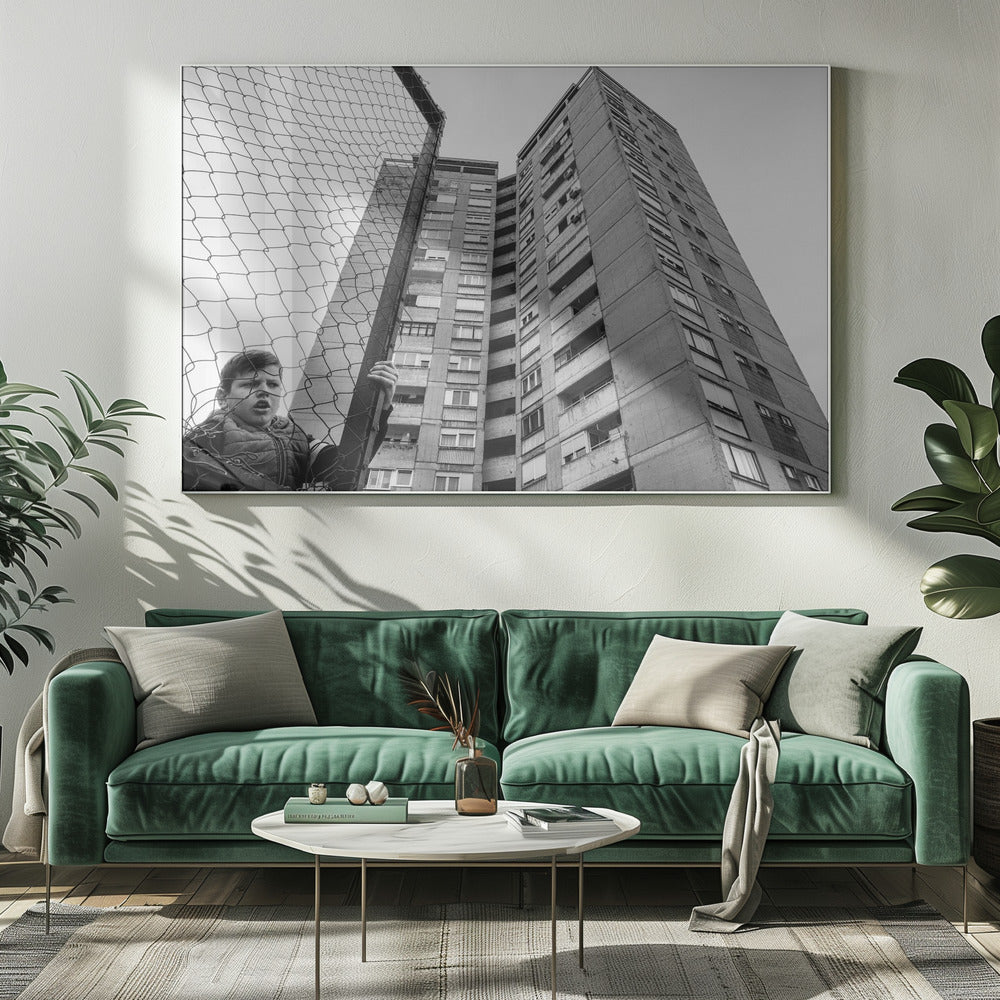 Le garçon derrière la clôture | Tableaux sur Toile