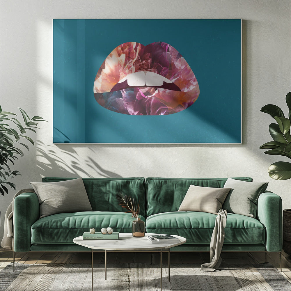 Lèvres florales | Tableaux sur Toile