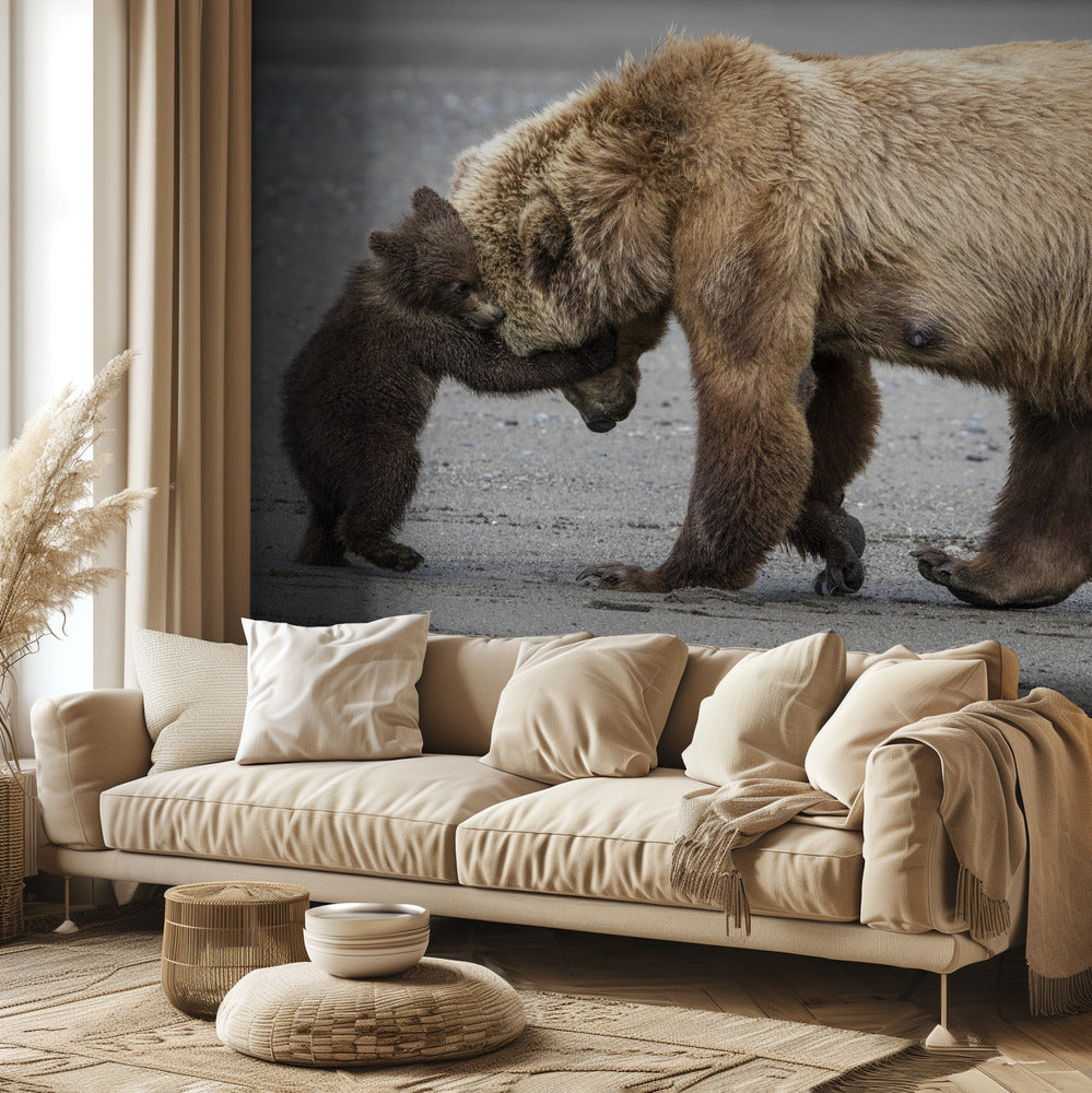 Un piccolo abbraccio d'orso | Carta da Parati Fotografica