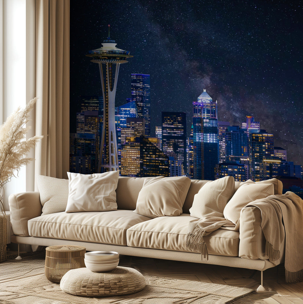 Notte a Seattle | Carta da Parati Fotografica