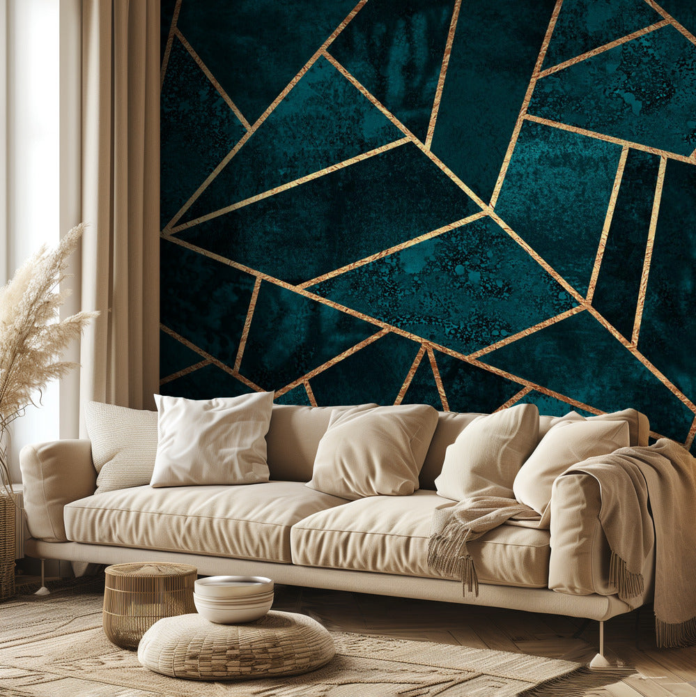Piedra verde azulado intenso | Papel Pintado Fotográfico