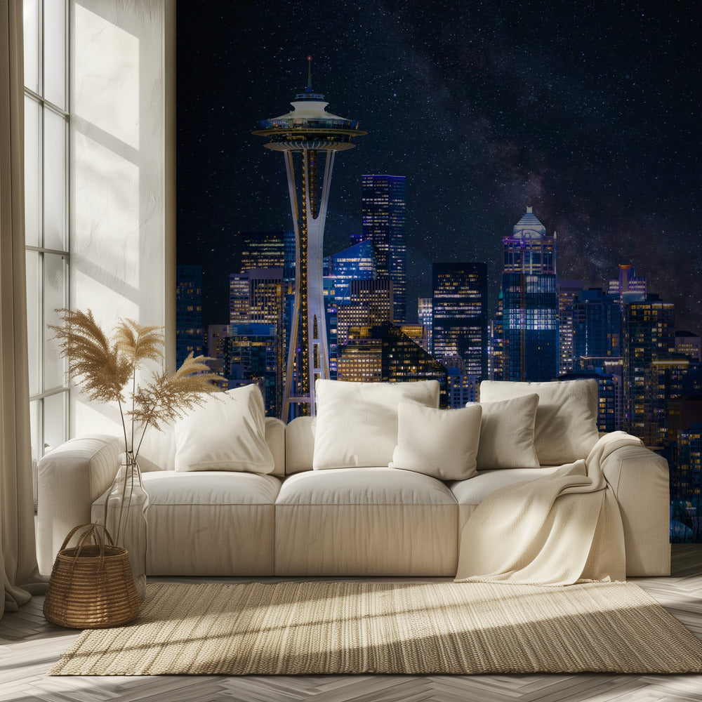 Notte a Seattle | Carta da Parati Fotografica