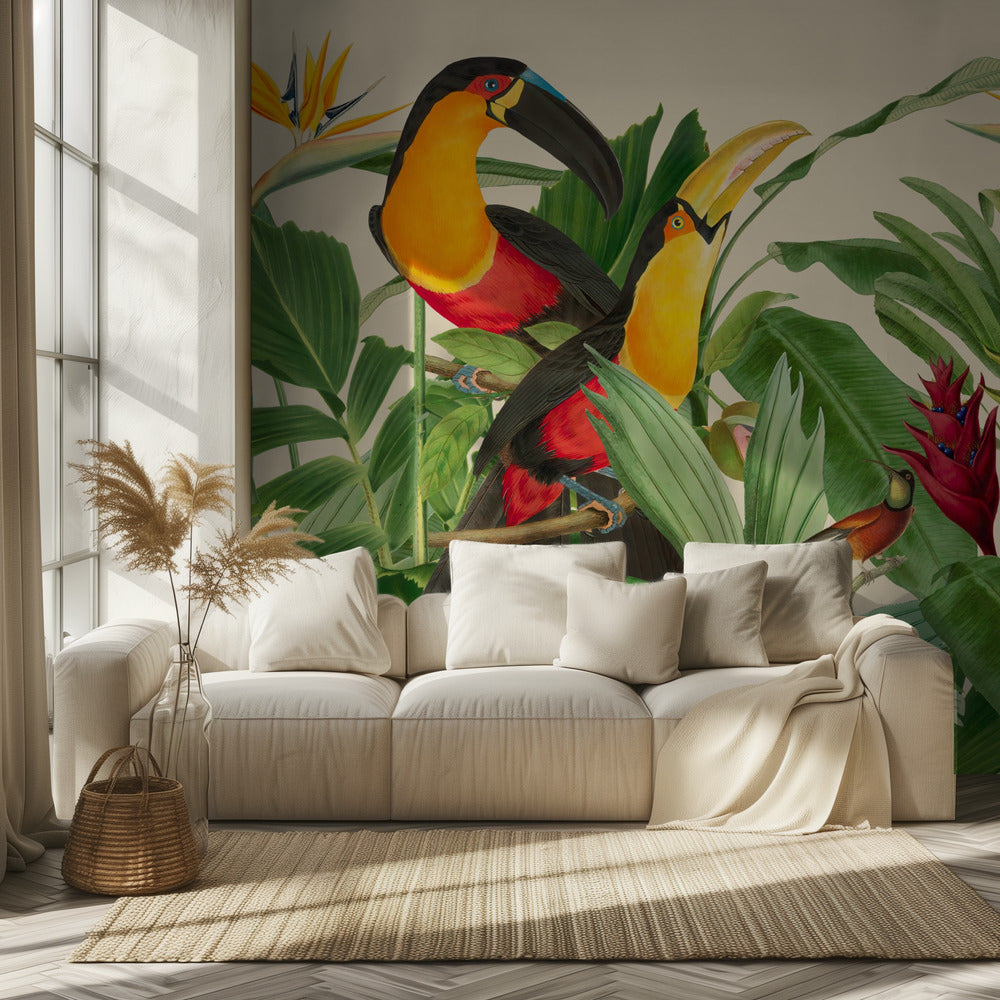 Jardin d'oiseaux de la forêt tropicale | Papier Peint Photo