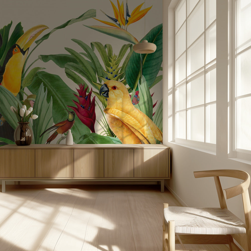 Jardin d'oiseaux de la forêt tropicale | Papier Peint Photo