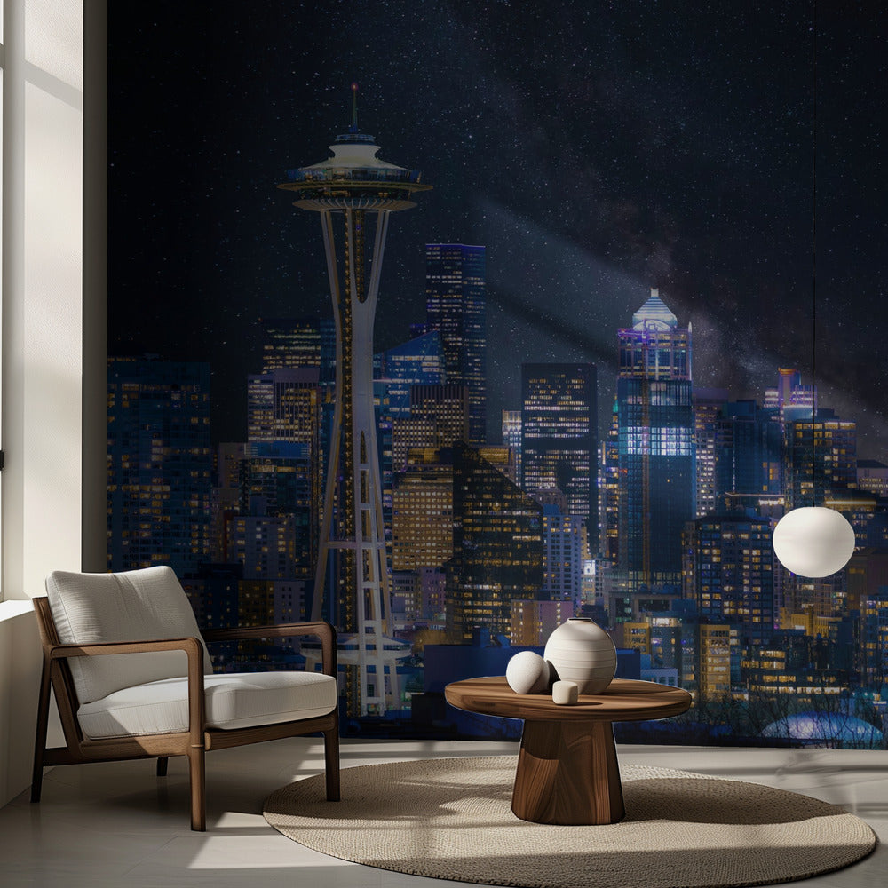 Notte a Seattle | Carta da Parati Fotografica