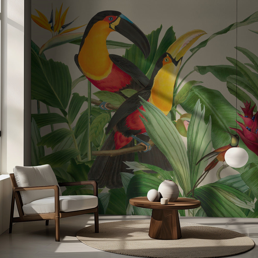 Jardin d'oiseaux de la forêt tropicale | Papier Peint Photo