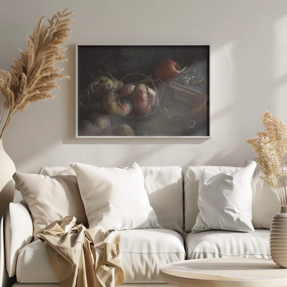 Natura morta con libro e pesche | Poster - Stampe d’Arte
