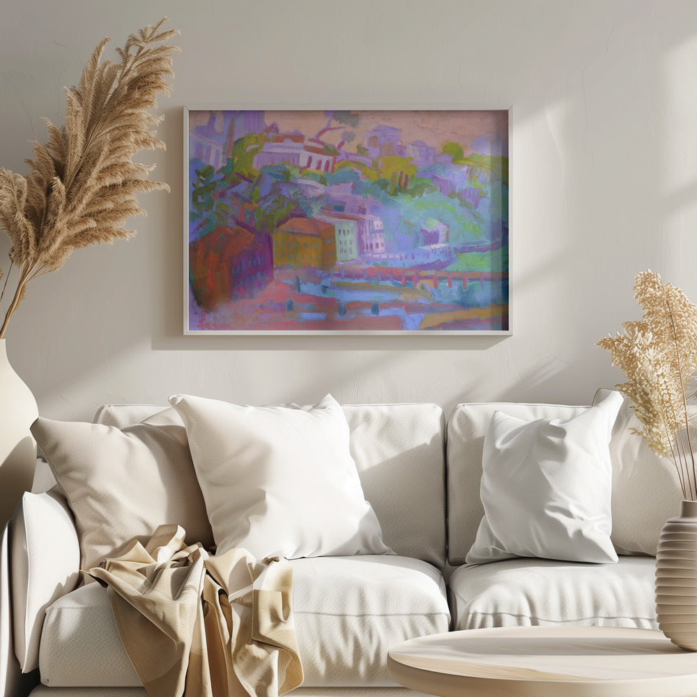 Colorful Hillside Scene | Poster