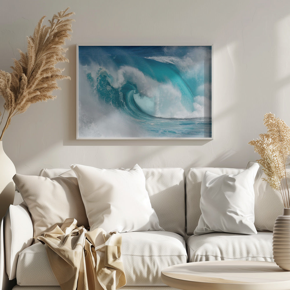 Als de oceaan verandert in blauw vuur | Posters - Kunstdrukken