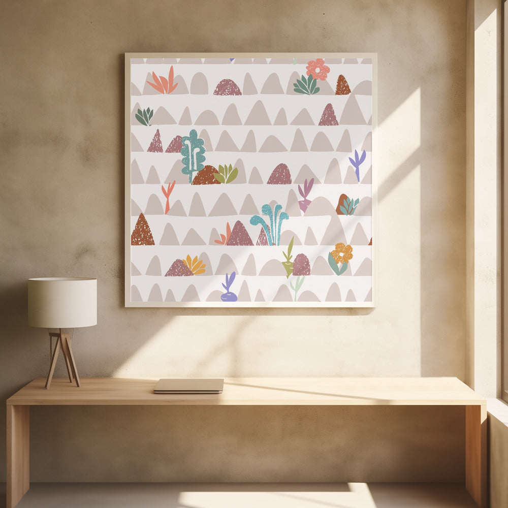 Farmland abstract warm white | Poster