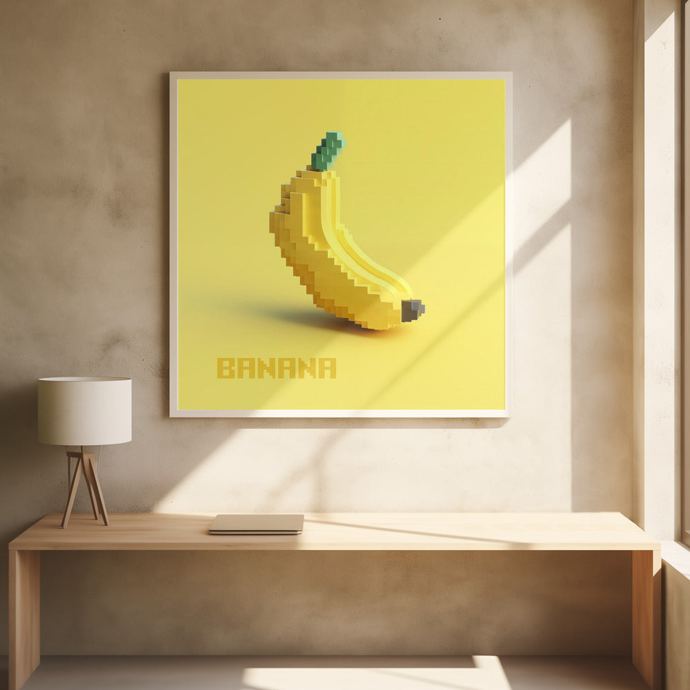 Pixelerad stiliserad banan | Poster