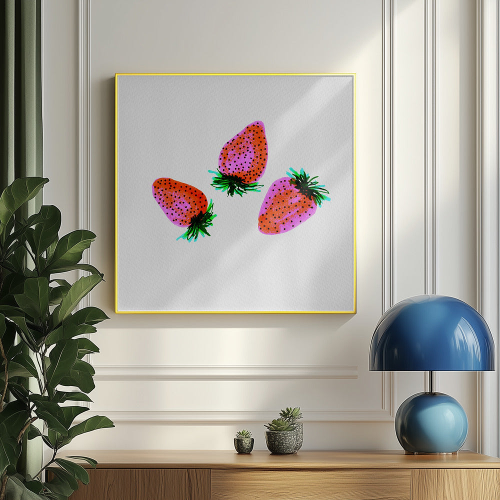 Rode Lavendel Zoete Aardbeien Fruit | Posters - Kunstdrukken