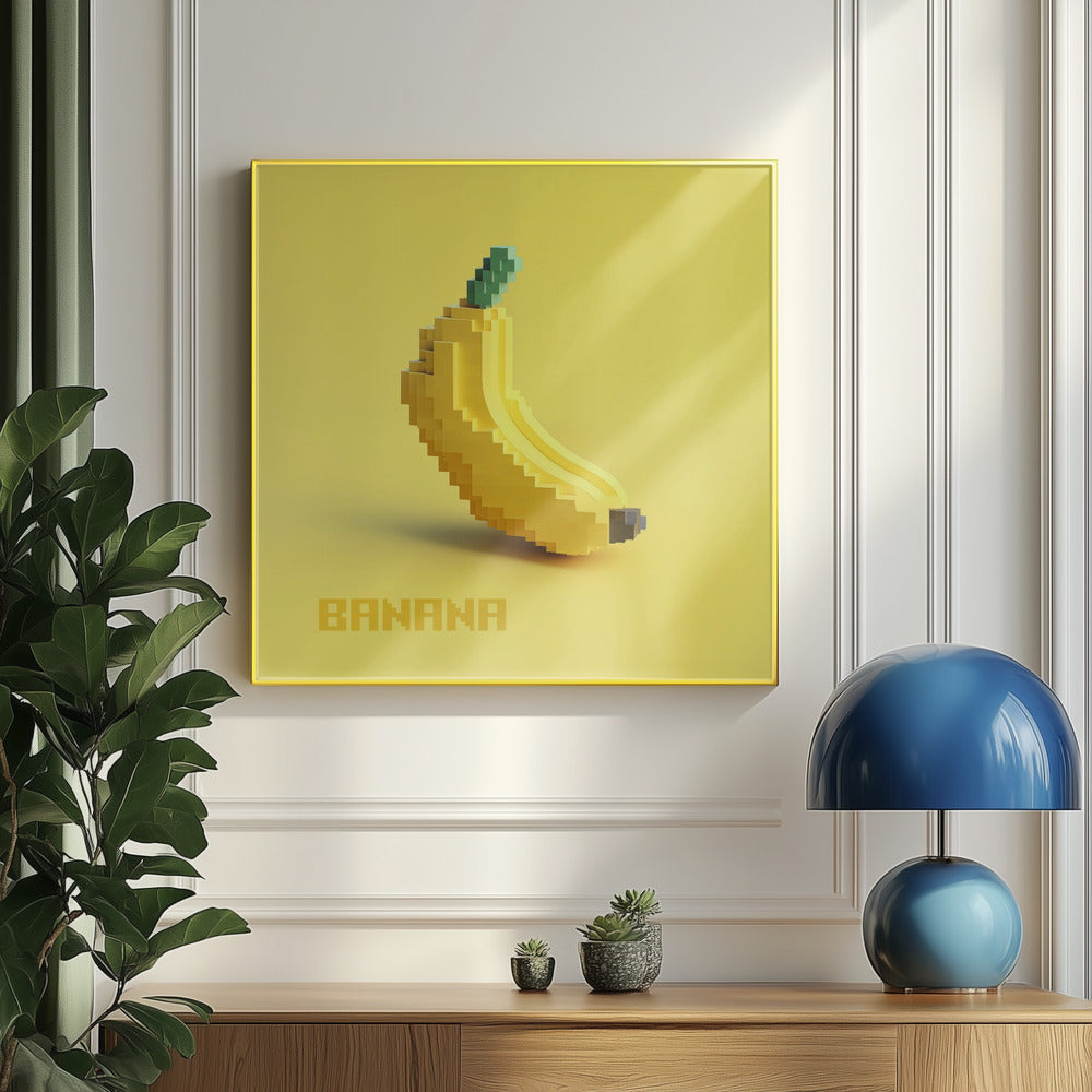 Pixelerad stiliserad banan | Poster