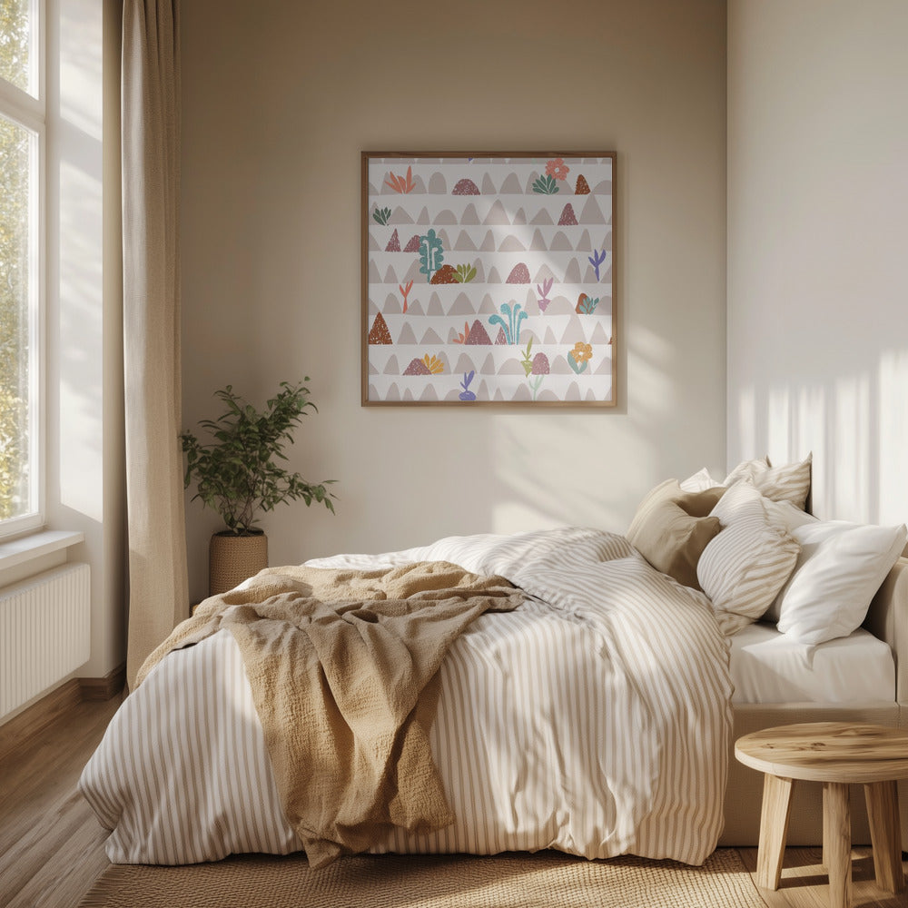 Farmland abstract warm white | Poster