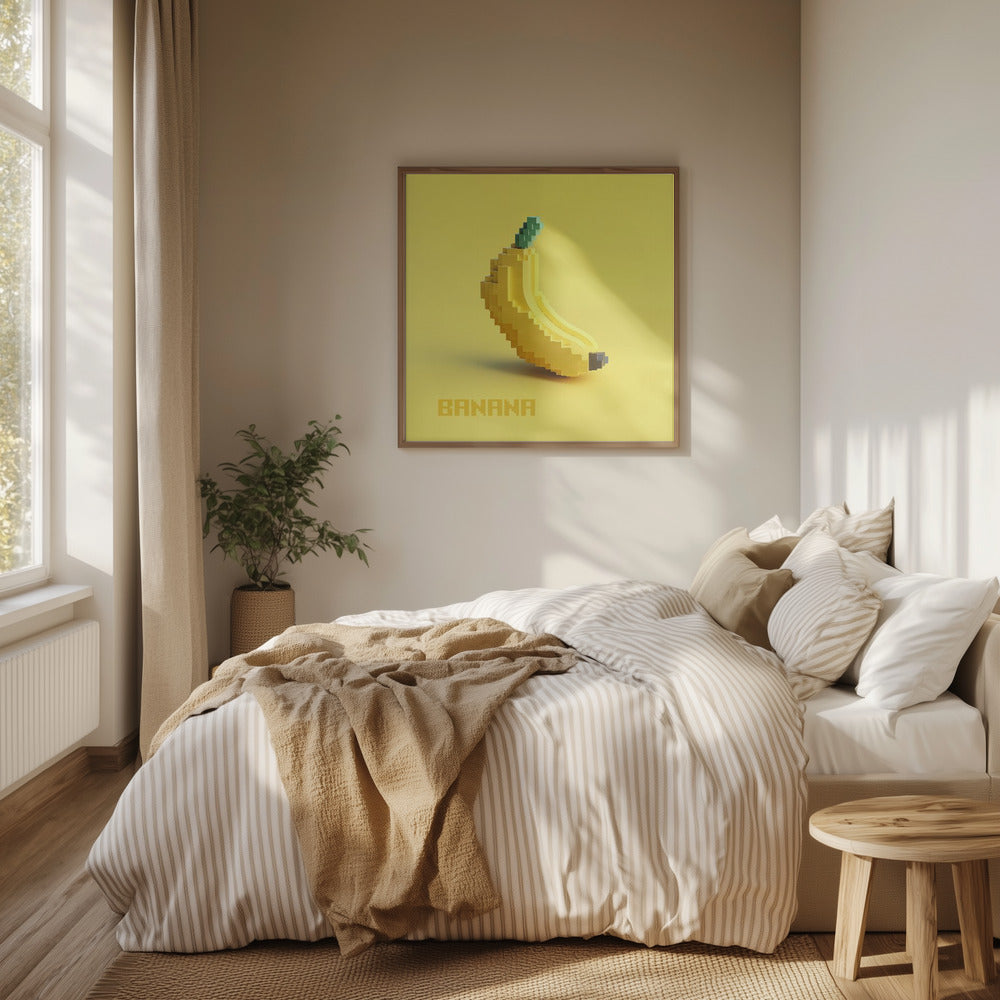 Pixelerad stiliserad banan | Poster
