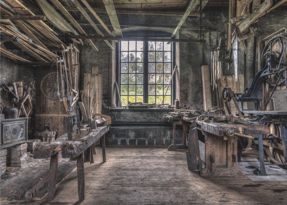 La bottega del falegname | Carta da Parati Fotografica