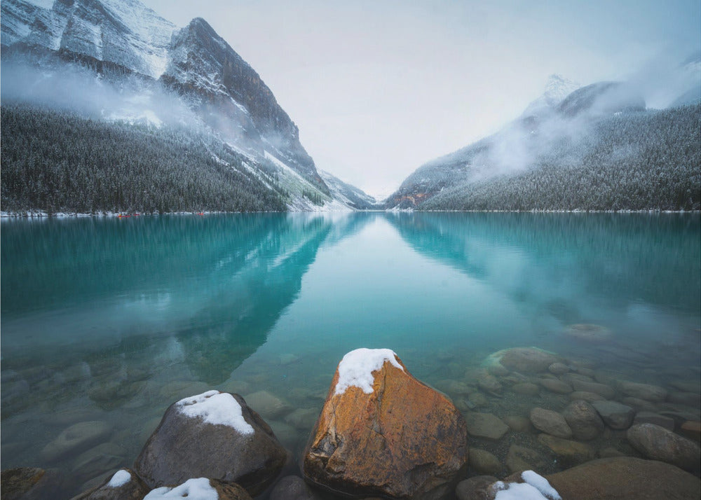 Lago Louise nebbioso | Carta da Parati Fotografica
