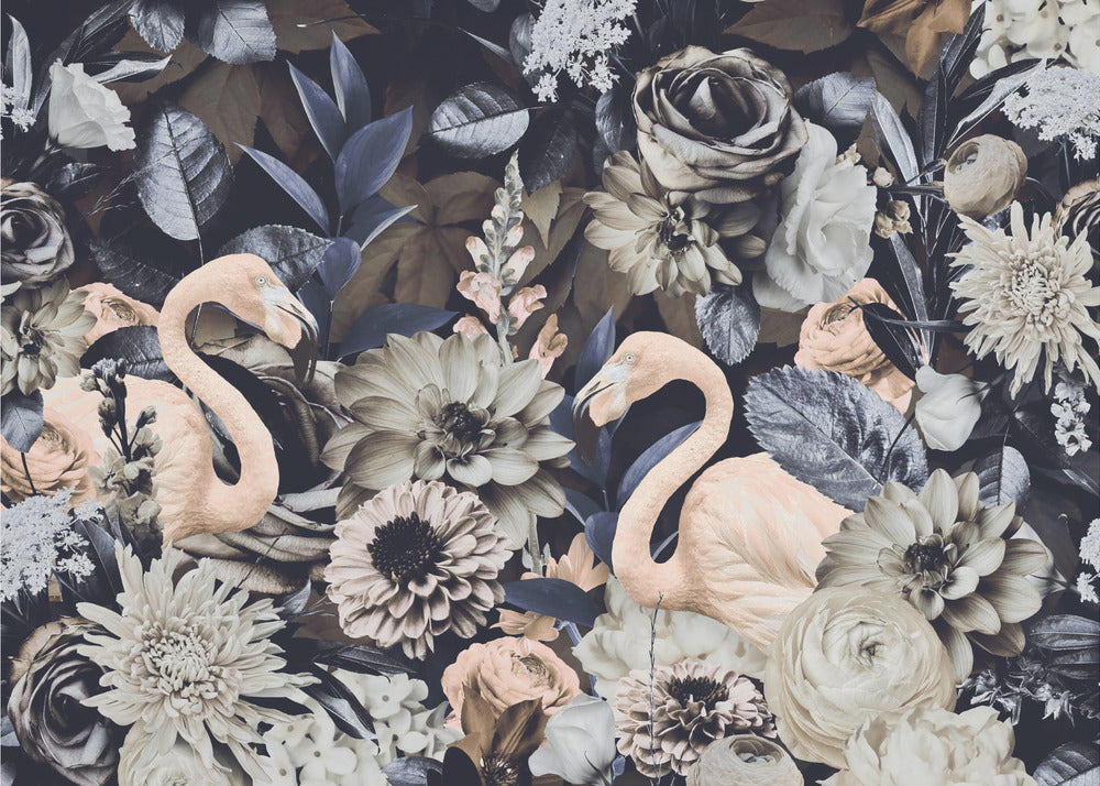 Jardin des flamants roses n°4 | Papier Peint Photo