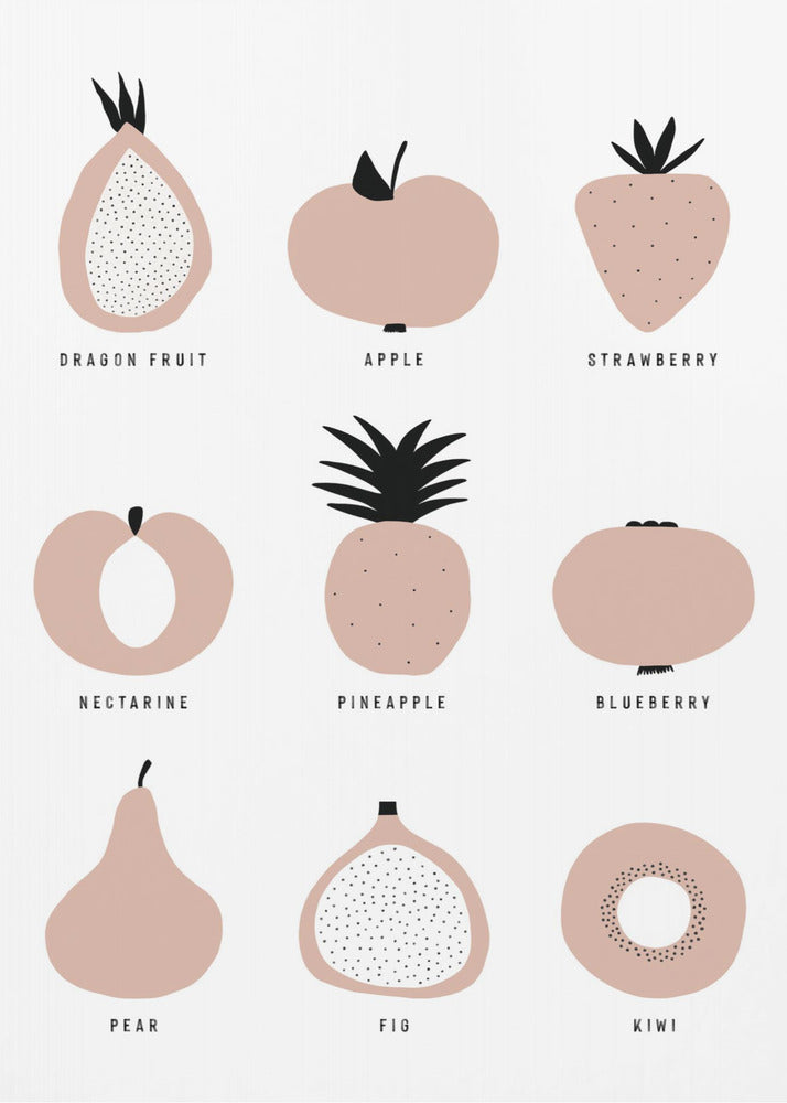 Grille de fruits minimaliste | Posters - Affiche Artistique