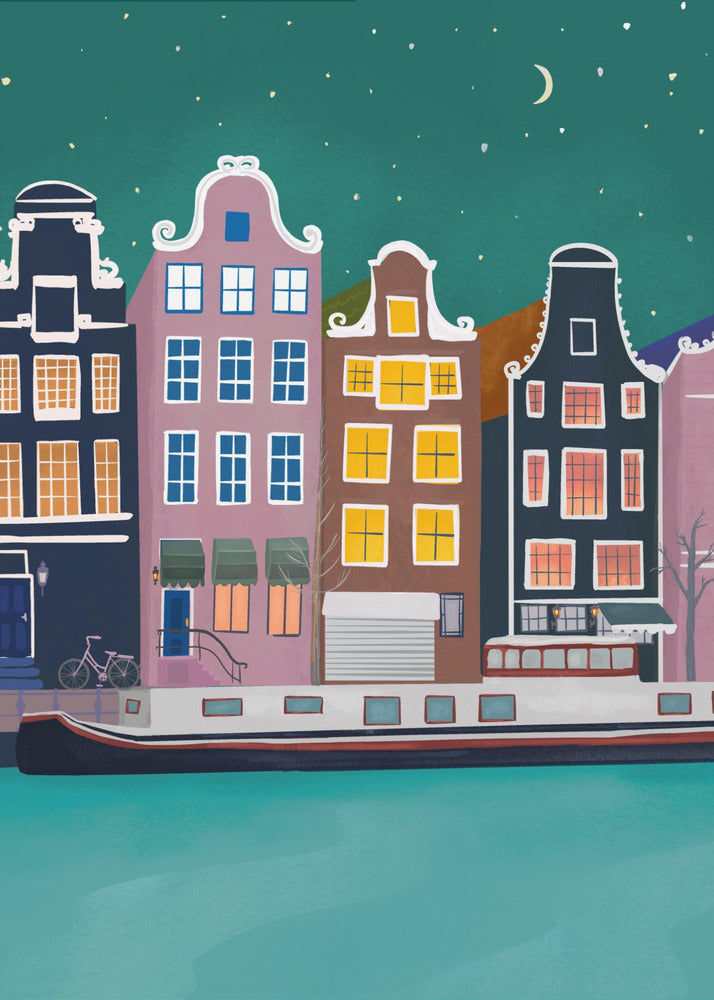Amsterdam di notte | Stampe su Tela