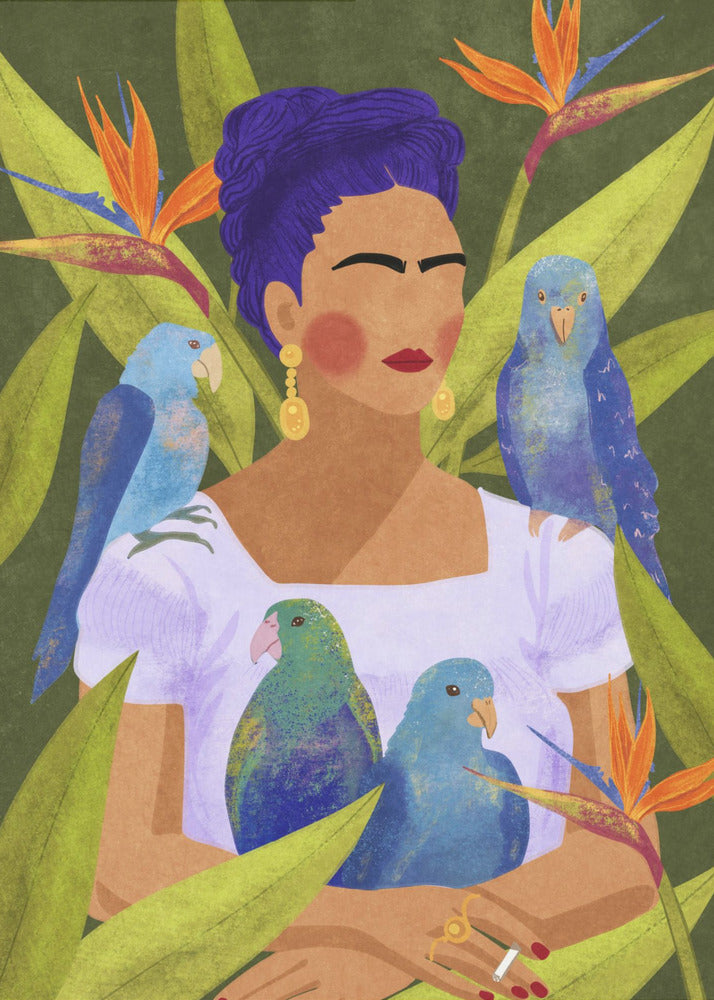 Frida et les oiseaux | Tableaux sur Toile