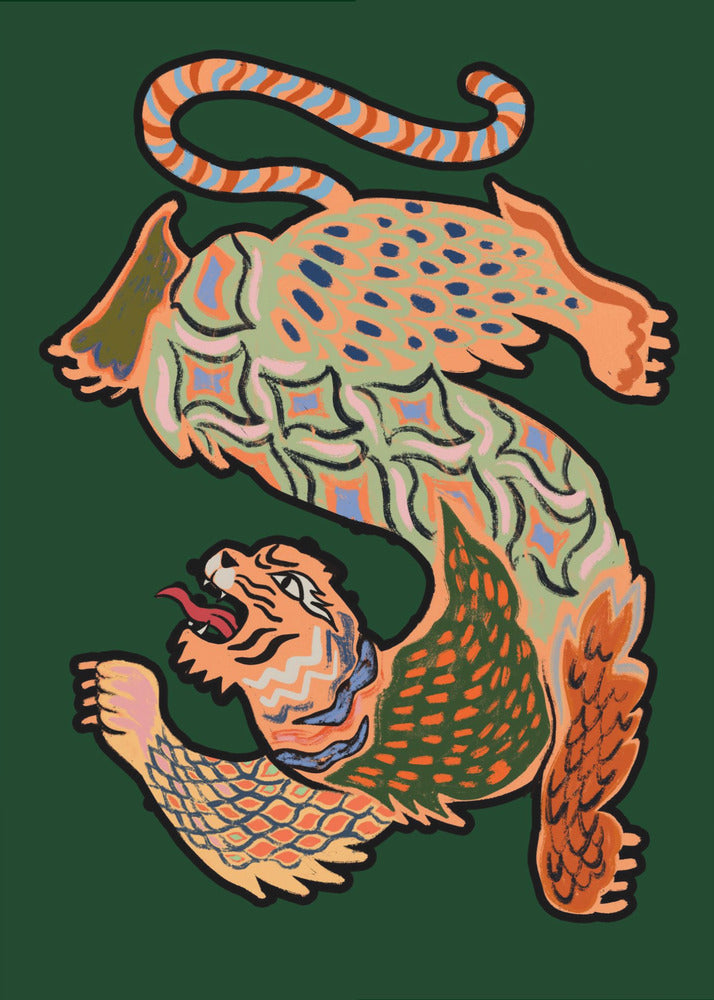 Tigre asiático verde | Impresiones en Lienzo