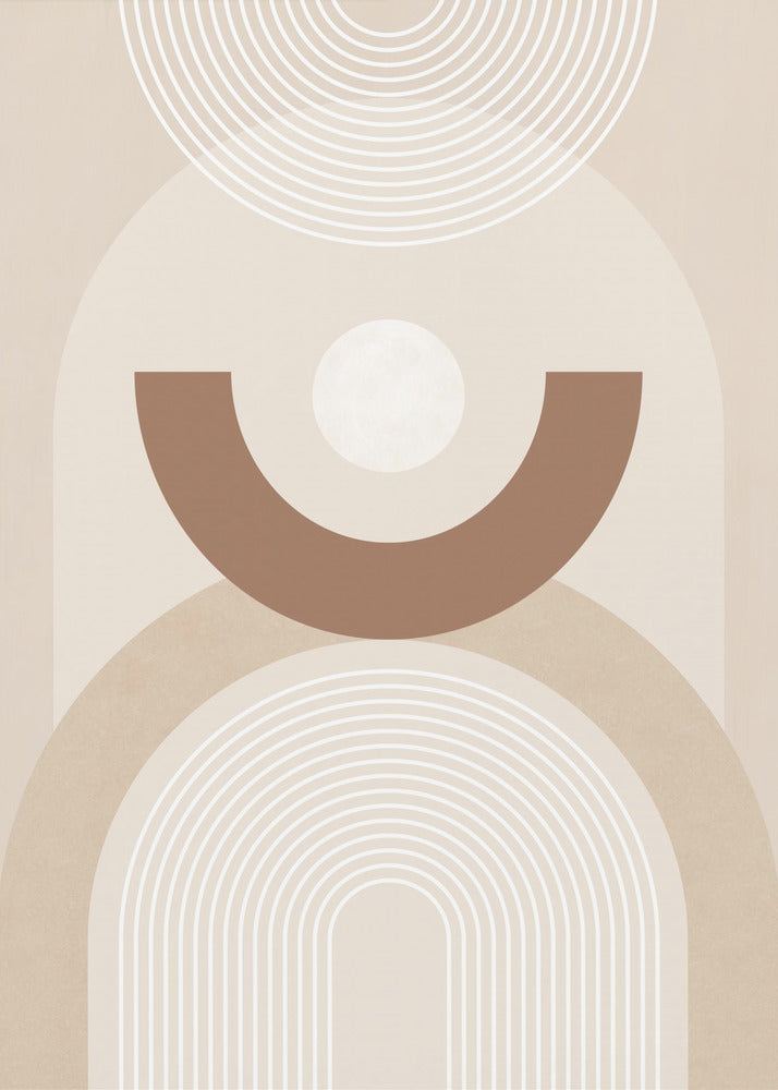 Beige Mitte des Jahrhunderts Poster - Kunstdruck | Leinwand-Bilder