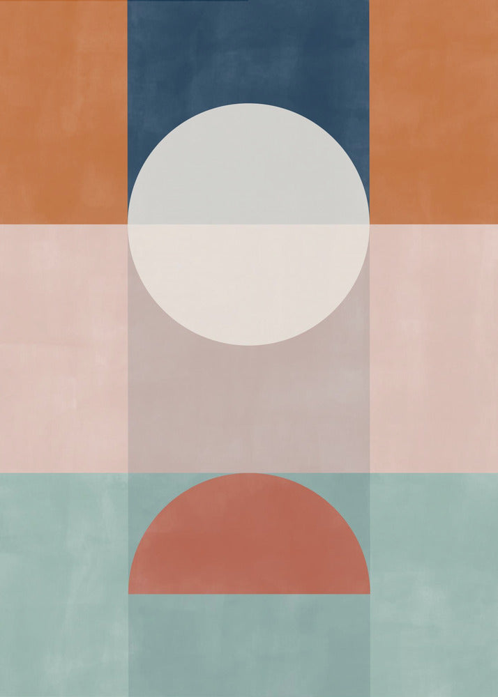 Obra de arte geométrica abstracta con tonos terrosos | Impresiones en Lienzo