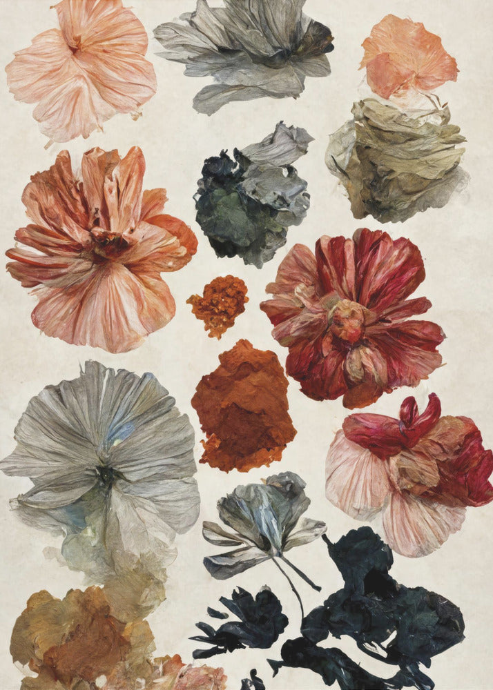 Samling av torra blommor | Canvas