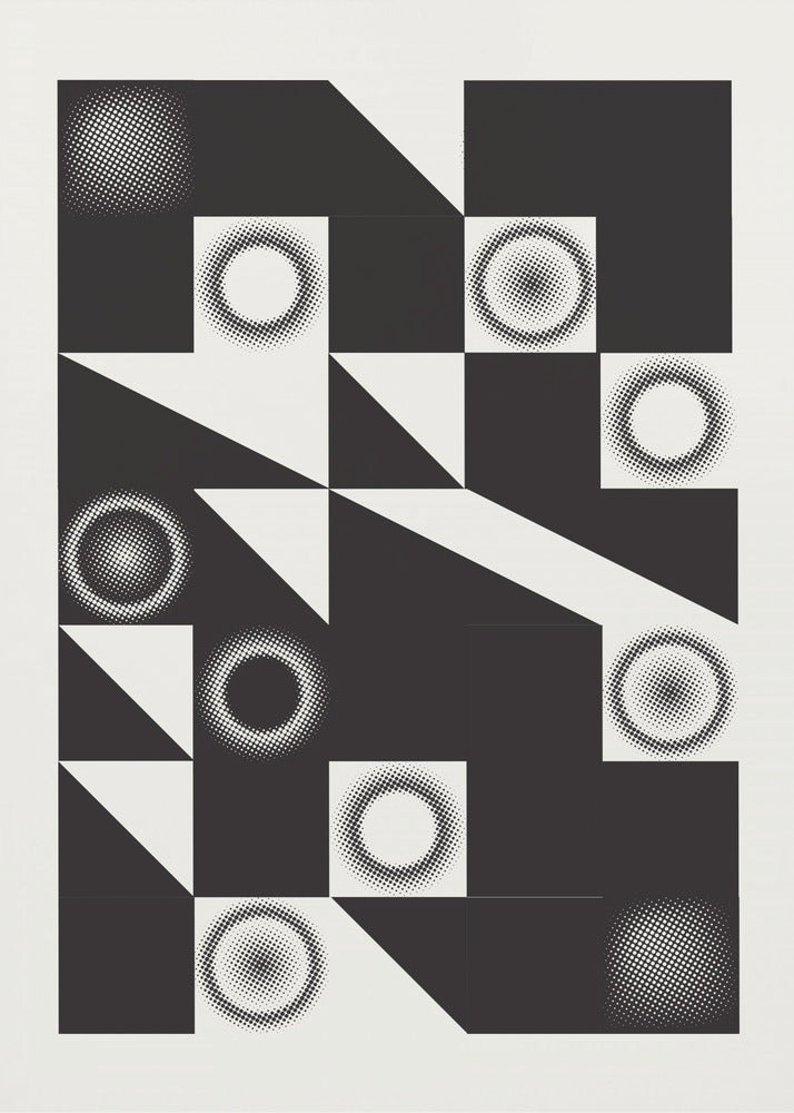 Squares and Triangles In Black | Poster