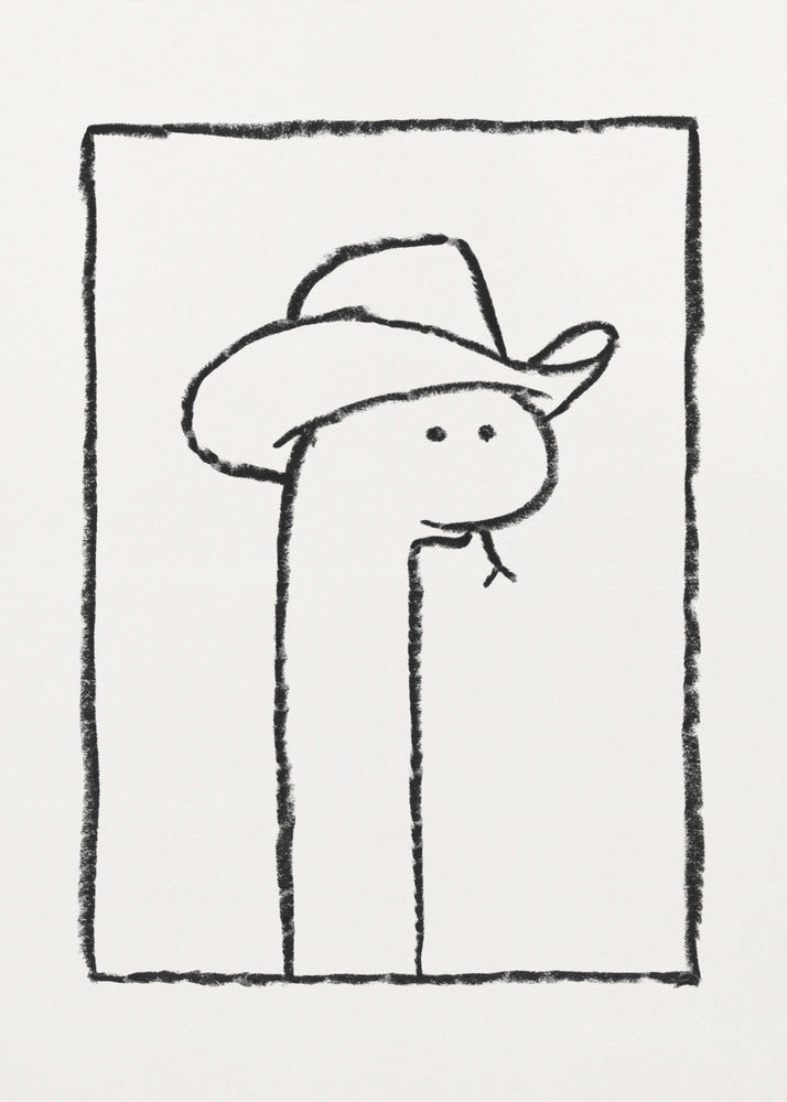 Squiggles, die Schlange im Stetson | Leinwand-Bilder