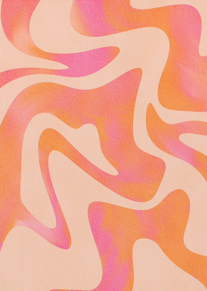 Onda abstracta - Peach Fuzz | Impresiones en Lienzo