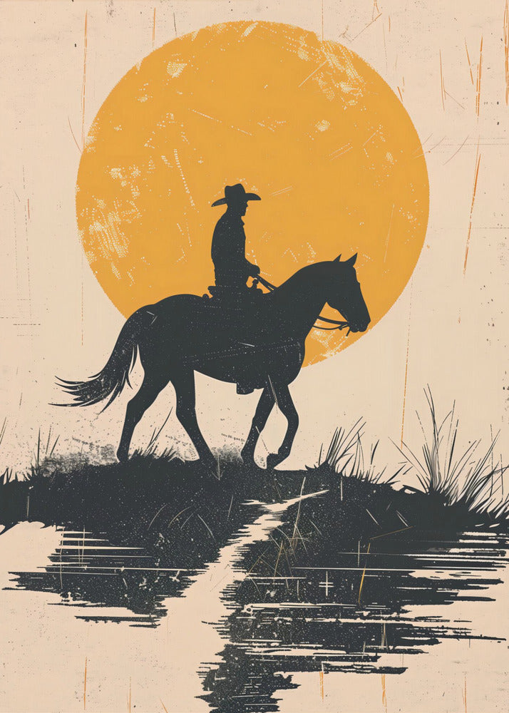 Cowboy i solnedgången | Canvas