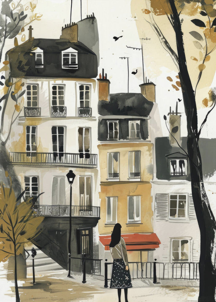 Pintura digital en acuarela de París (2) | Impresiones en Lienzo