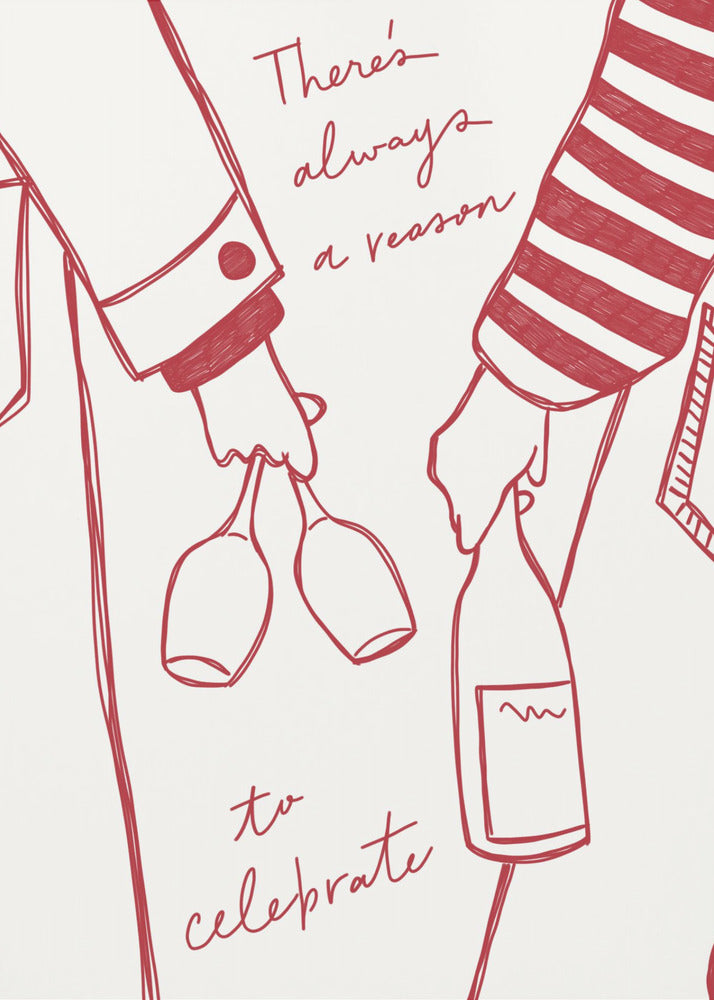 Woman holding wine bottle and wine glass (Red) - Wine Vin Rouge Femme | Poster