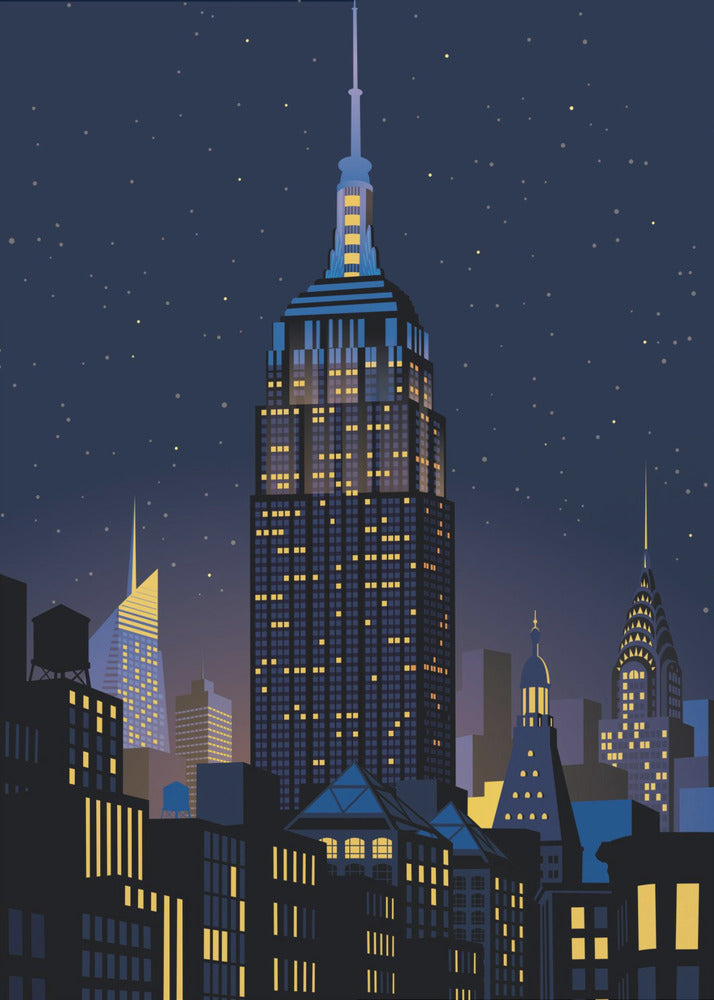 NYC Manhattan om natten | Lærredsbilleder