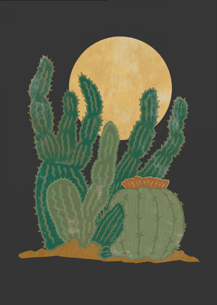 Americana moderna e cactus | Stampe su Tela