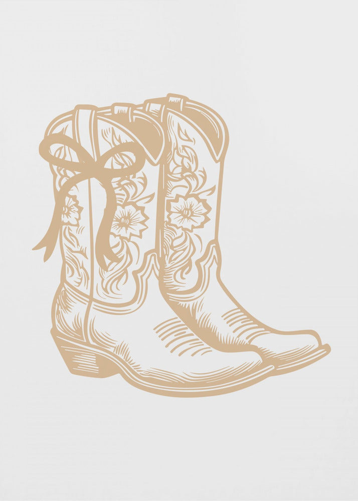 Neutrale Cowgirlstiefel mit Schleife | Leinwand-Bilder